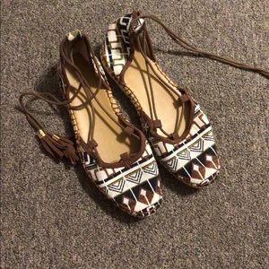 Tribal Print Espadrille Sandals